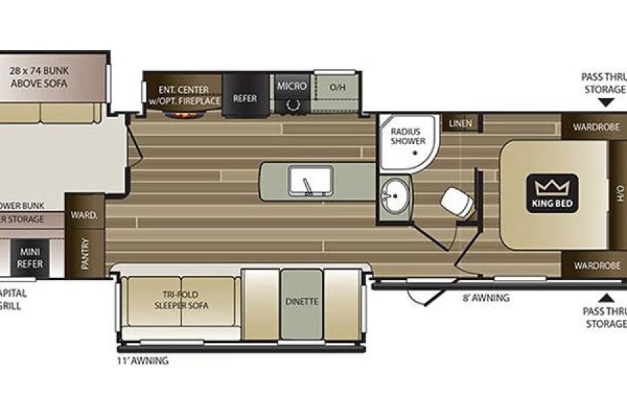 Travel Trailer – 3 Slide Outs Cougar 34TSB