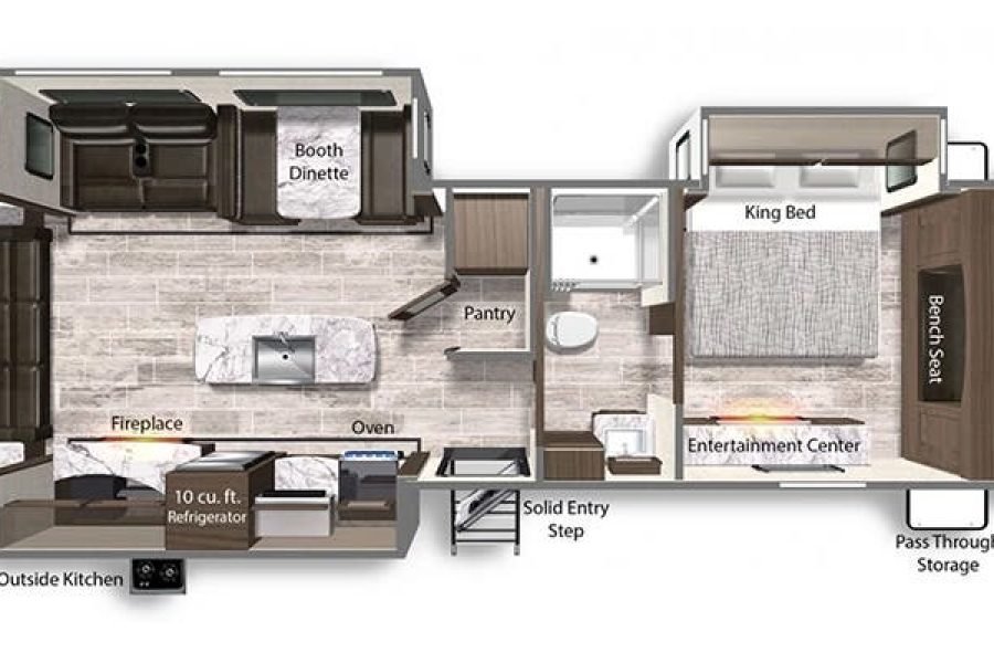 Travel Trailer – 3 Slide Out Kodiak Ultimate 3221RLSL