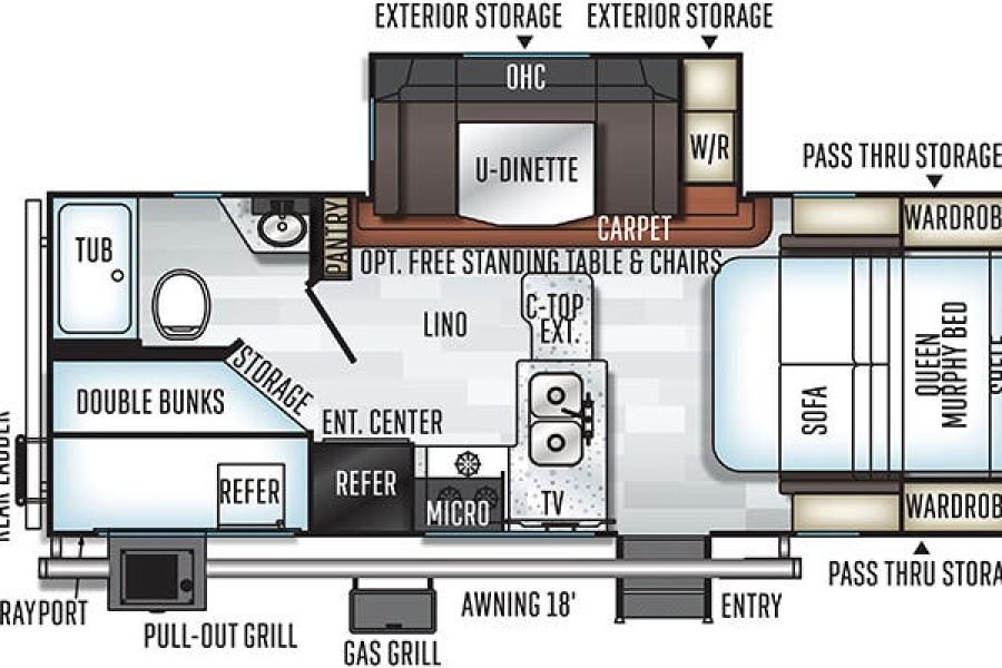 Travel Trailer – 1 Slideout Flagstaff Micro-Lite 25BRDS